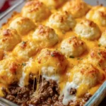 Cheesy Beef Biscuit Casserole First Image