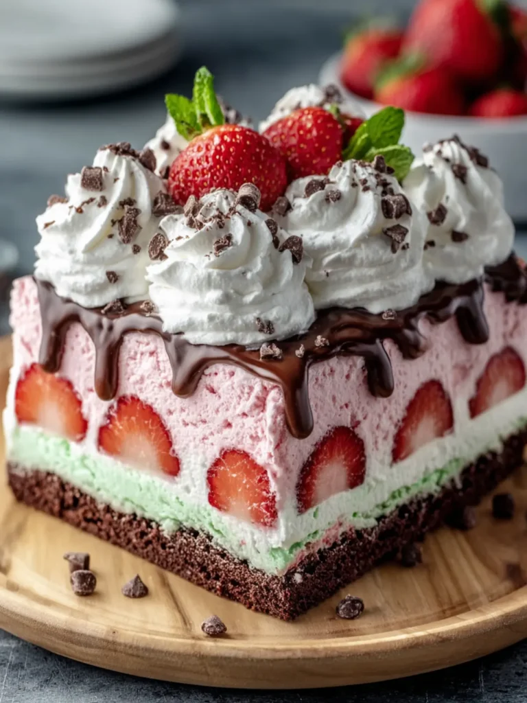 Strawberry Chocolate Ice Cream Cake First Image