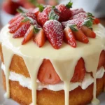 Vanilla Cream Strawberry Cake First Image