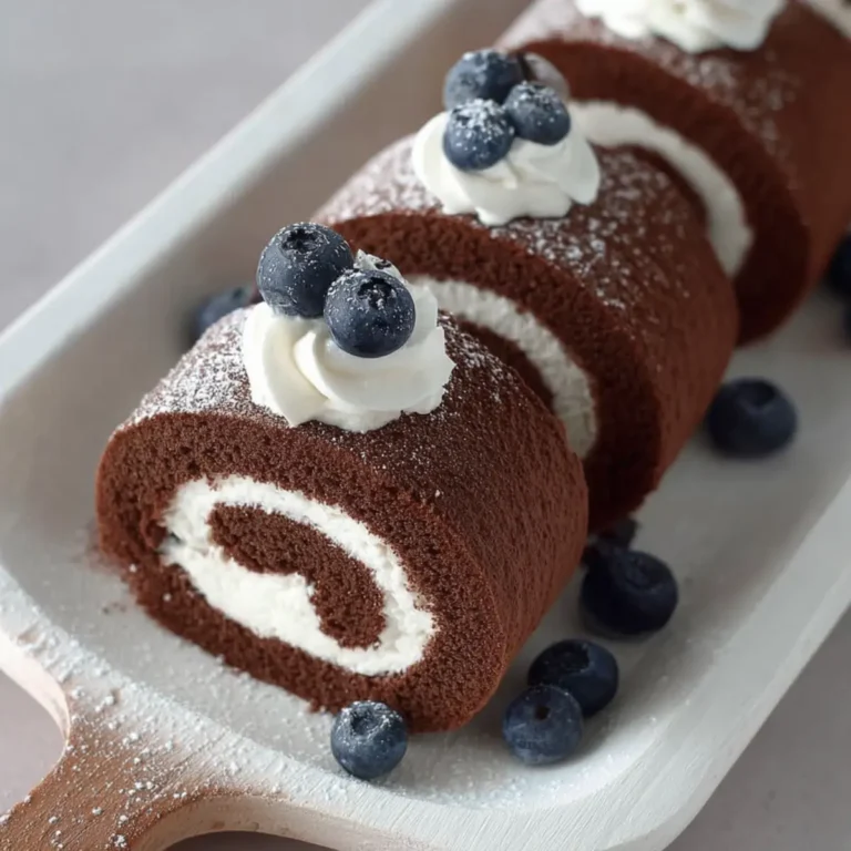 Chocolate Swiss Roll with Blueberries First Image