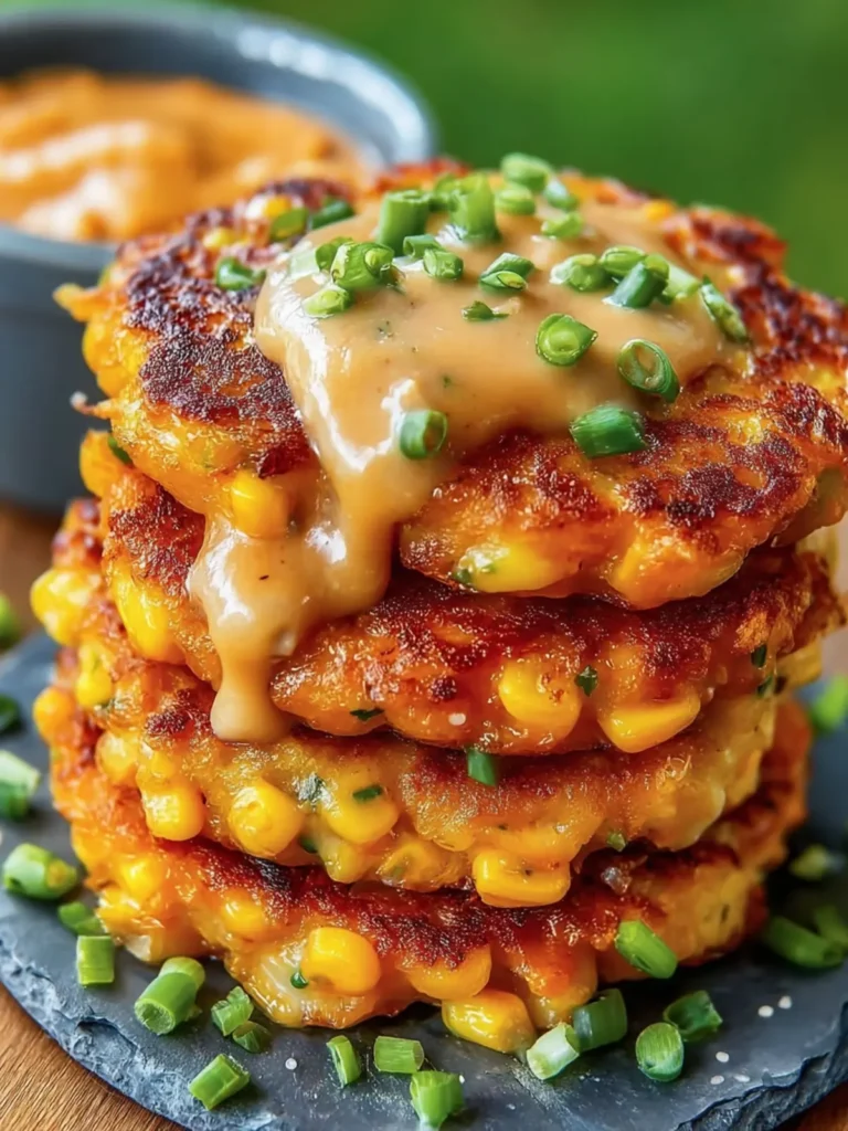 Savory Corn Fritters with Sauce First Image