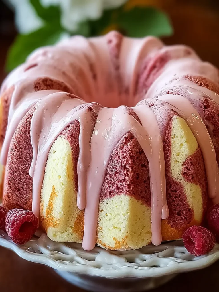 Marbled Raspberry Lemon Bundt Cake First Image