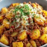Cheesy Ground Beef Potato Skillet First Image