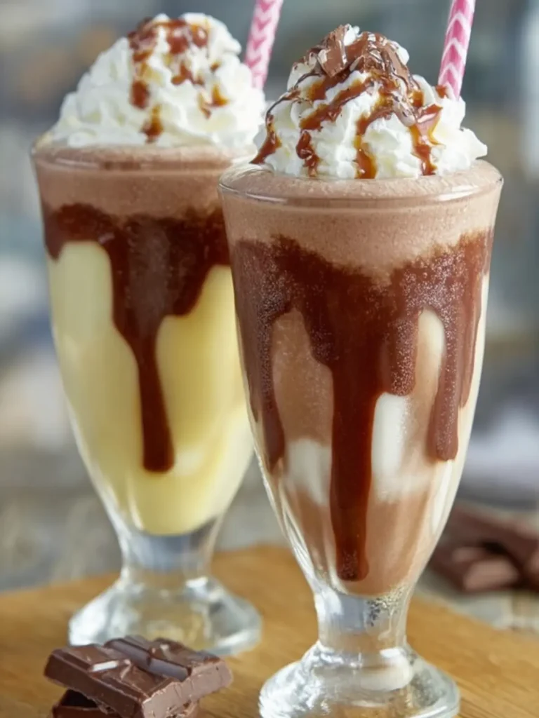 Decadent Chocolate and Vanilla Milkshakes First Image