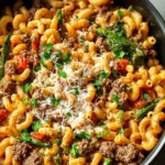 Irresistible One-Pot Cheesy Beef & Vegetable Pasta Recipe First Image