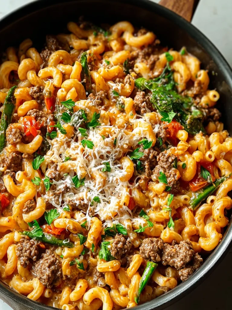 Irresistible One-Pot Cheesy Beef & Vegetable Pasta Recipe First Image