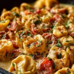 The Best Loaded Cajun Alfredo Tortellini Skillet Recipe First Image