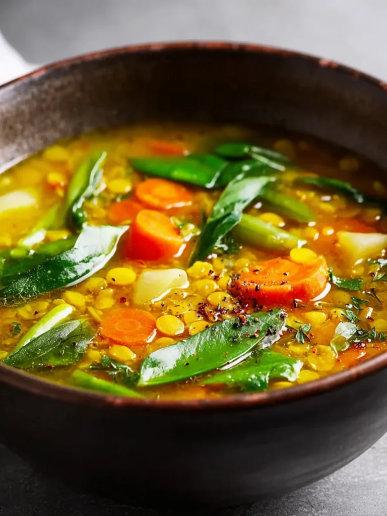 Turmeric Lentil Vegetable Soup Recipe First Image