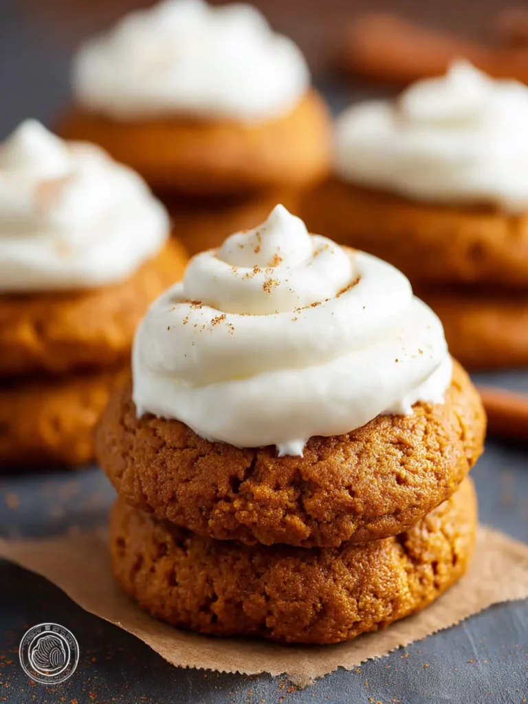 Pumpkin Cookies with Cream Cheese Frosting First Image