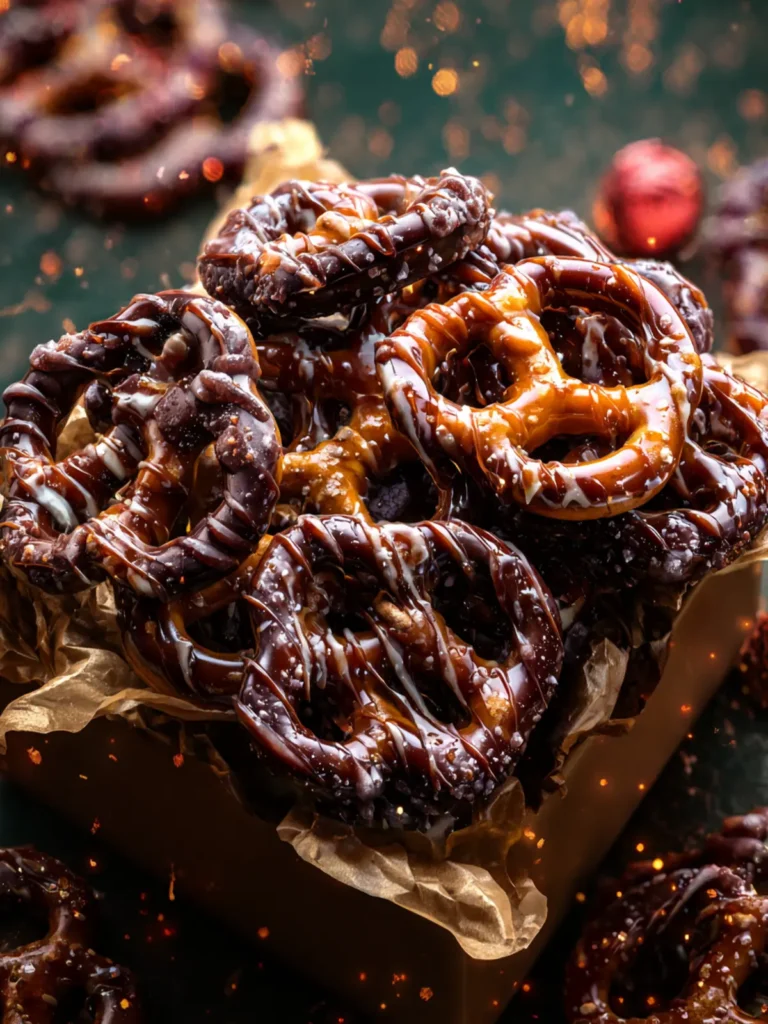 Salted Caramel Brûlée Chocolate Pretzels. First Image
