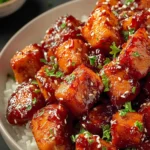 Irresistible Sticky Honey-Garlic Glazed Salmon Nuggets First Image