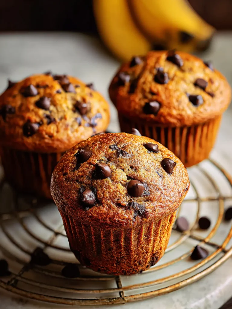 Irresistible Small Batch Banana Chocolate Chip Muffins First Image
