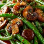 Garlic Butter Sautéed Green Beans and Mushrooms First Image