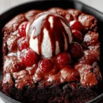 Skillet Brownie with Homemade Jarred Brownie Mix Recipe First Image