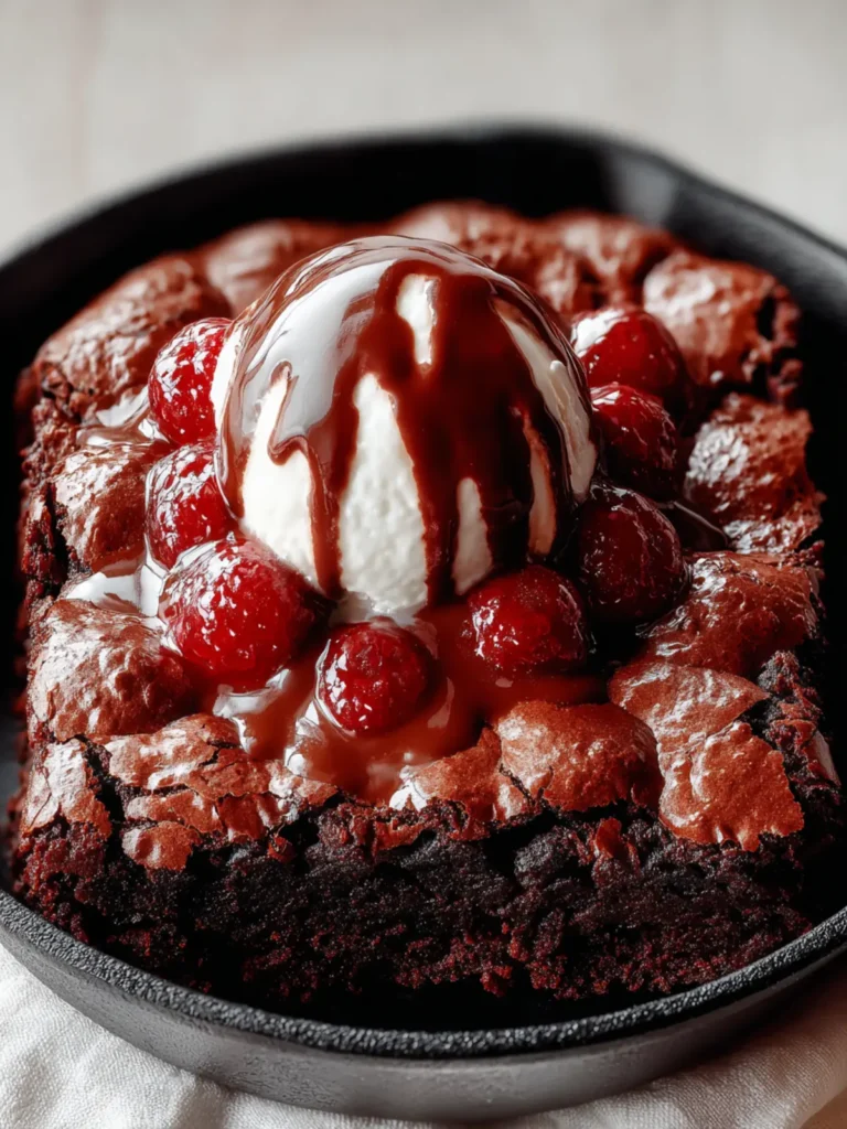Skillet Brownie with Homemade Jarred Brownie Mix Recipe First Image