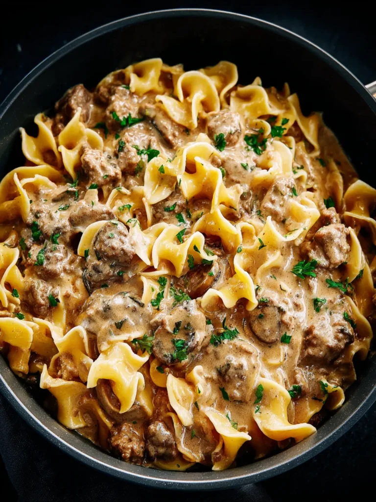 Creamy One-Pot Hamburger Stroganoff in 30 Minutes! First Image