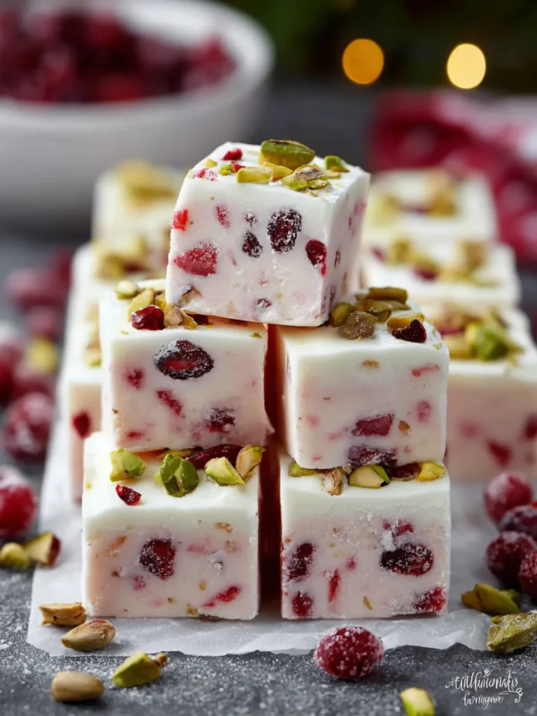 Easy Cranberry Pistachio Fudge First Image