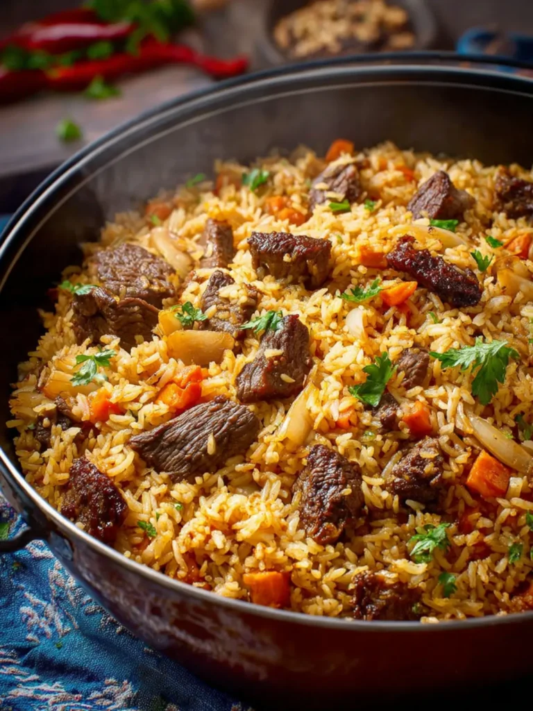 Beef Plov Recipe (Beef Rice Pilaf) First Image