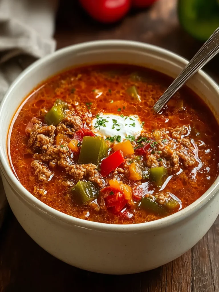 Comforting Stuffed Pepper Soup Recipe for Cozy Nights First Image