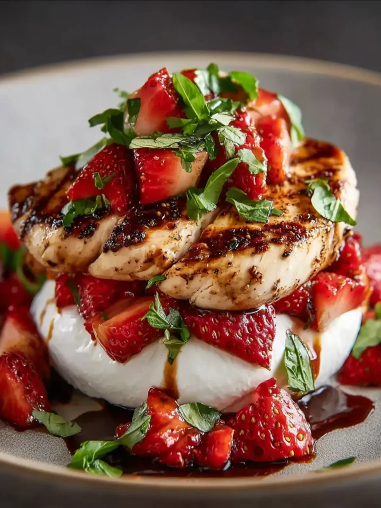 Balsamic Chicken & Strawberry Burrata Stack First Image
