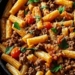 One Pan Healthy Ground Beef Pasta for Quick Family Dinners First Image