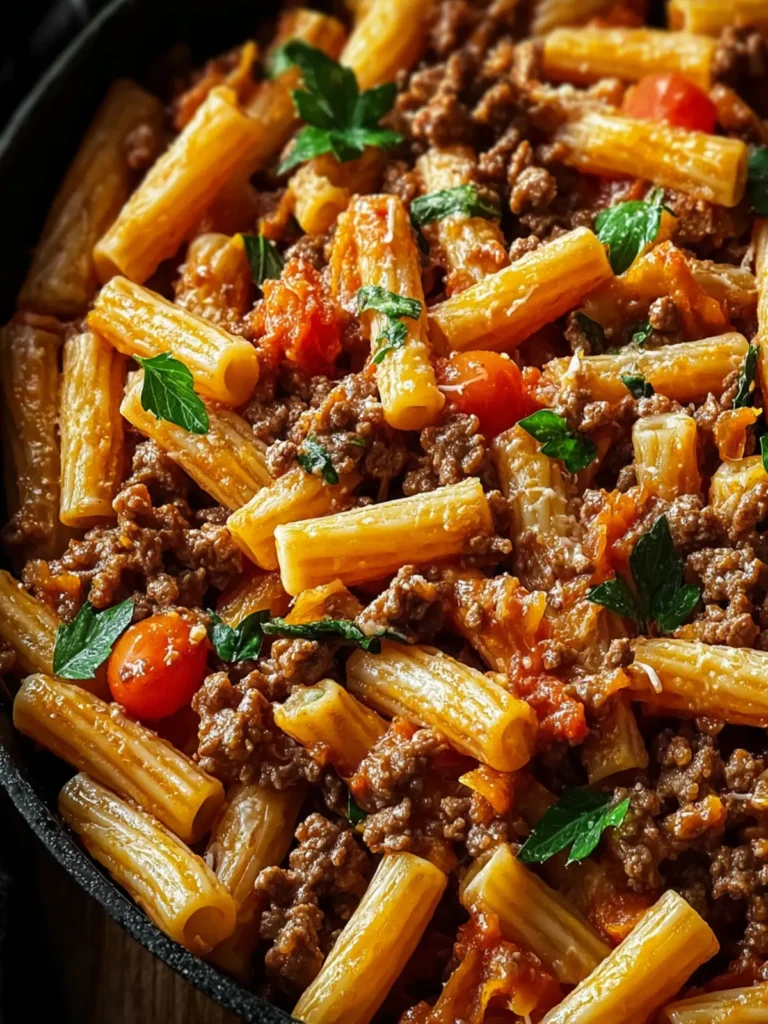 One Pan Healthy Ground Beef Pasta for Quick Family Dinners First Image