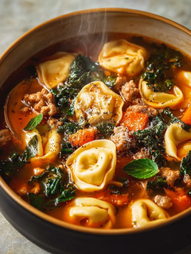 Sausage Kale Tortellini Soup First Image