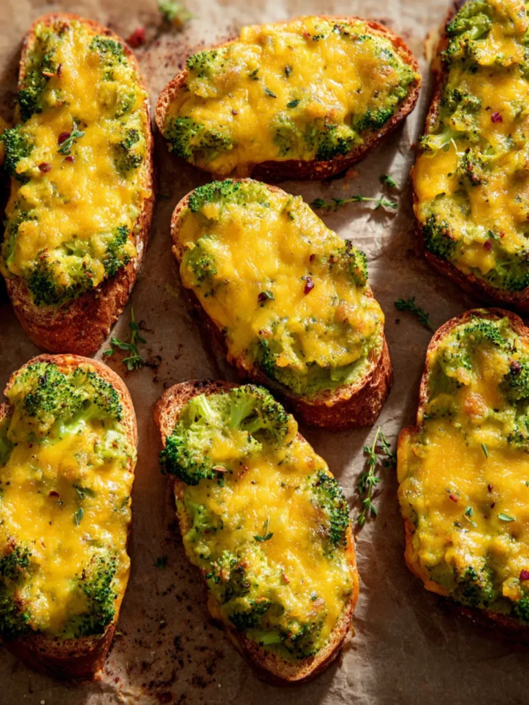 These Broccoli Cheddar Soup Toasts Are So Cozy, No Spoons Required First Image