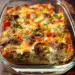 Easy, Keto Low-Carb Philly Cheese Steak Casserole First Image