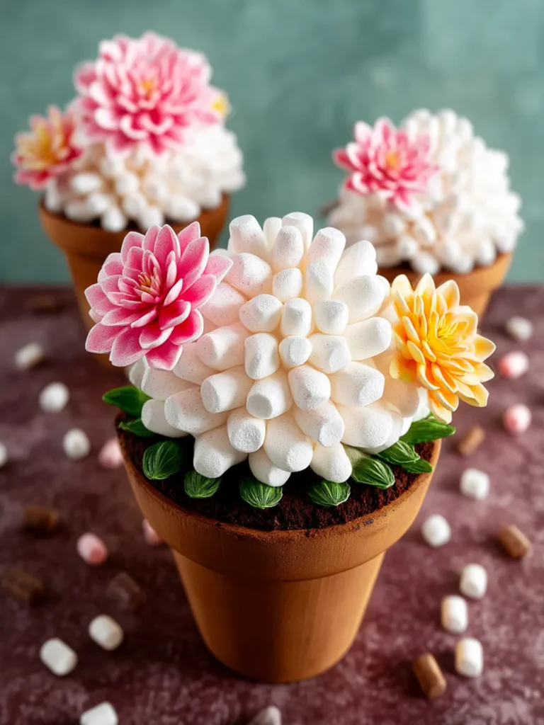 Easy Marshmallow Cupcakes {Flower Pot} First Image
