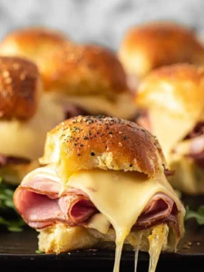 Extra Cheesy Hot Ham And Cheese Sliders First Image