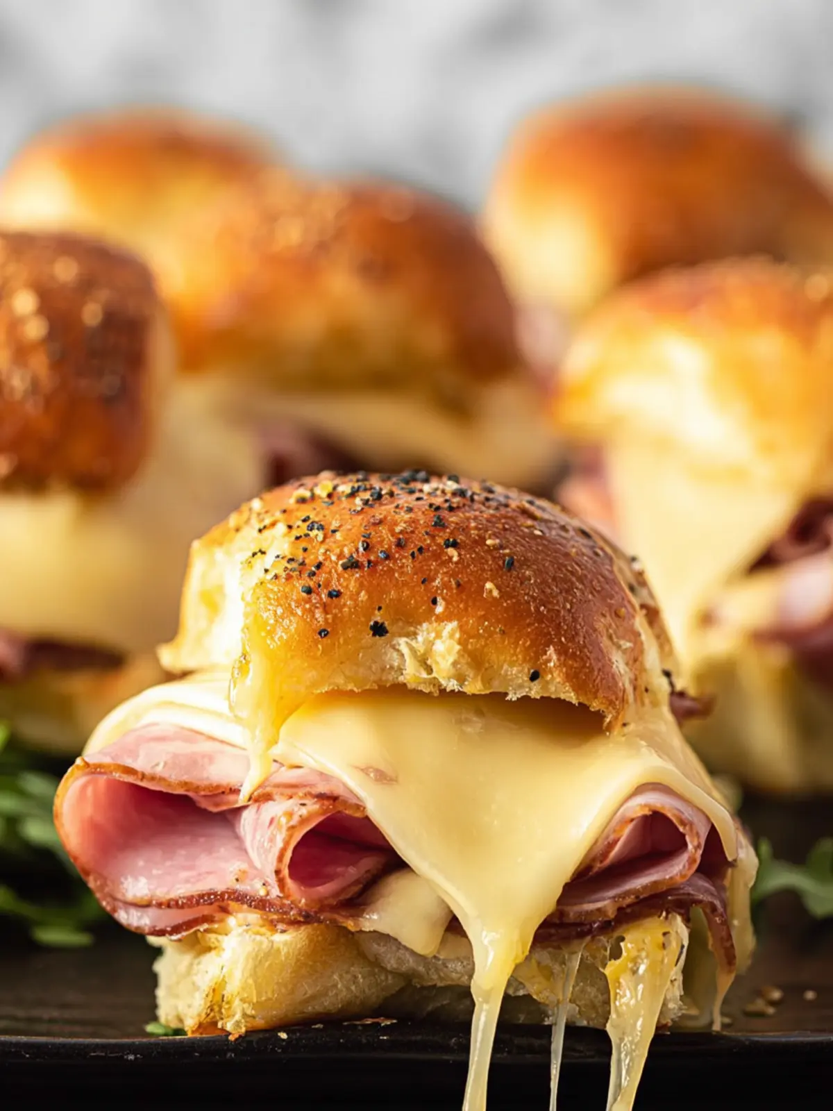 Extra Cheesy Hot Ham and Cheese Sliders: Irresistibly Gooey Delight