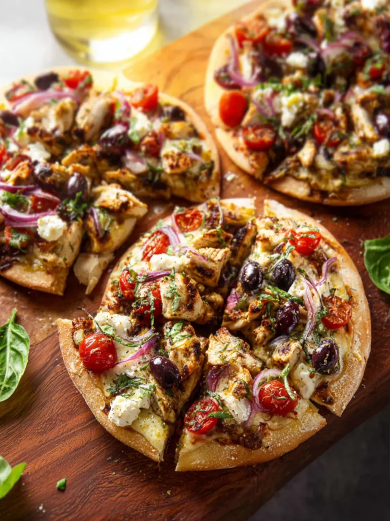 Mediterranean Chicken Pizzas First Image