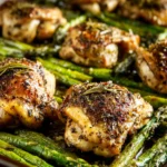 Sheet Pan Chicken Thighs and Asparagus First Image