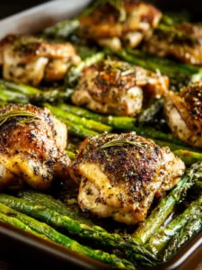 Sheet Pan Chicken Thighs and Asparagus First Image