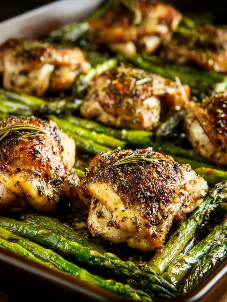 Sheet Pan Chicken Thighs and Asparagus First Image