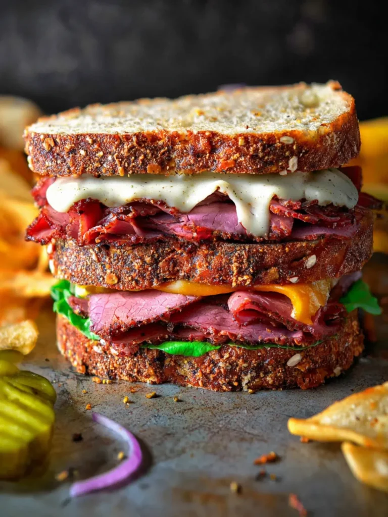 Slow Cooker Pastrami Sandwich First Image